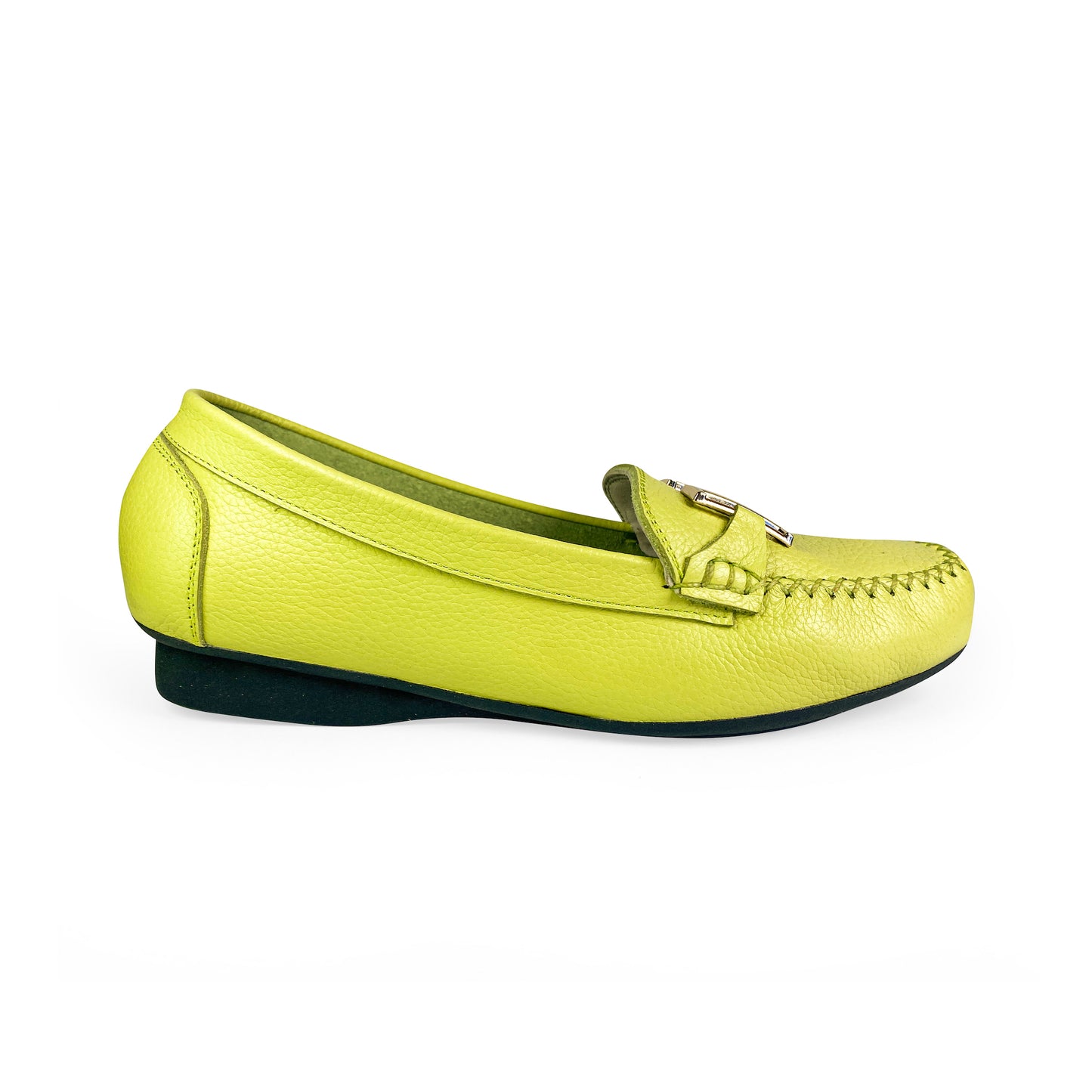 Mocasines verde con adorno H - Taco