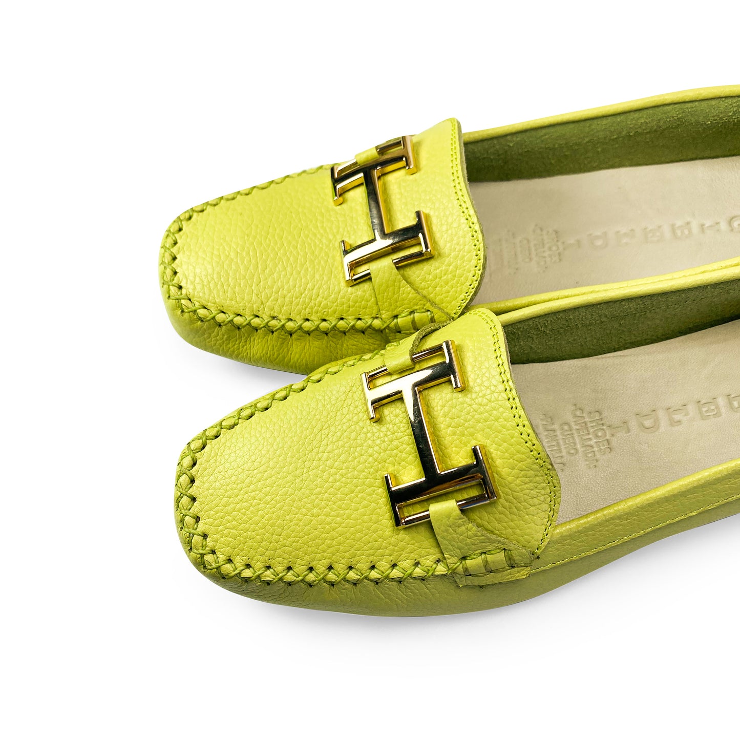 Mocasines verde con adorno H - Taco